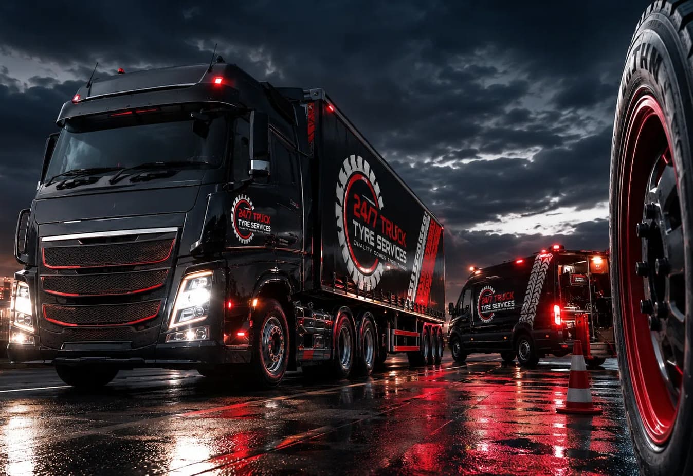 24/7 Truck Tyre Services website designed by AB Web Studio